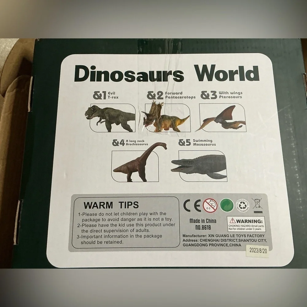 Jaysompro 5 PCS Jumbo Dinosaur Set Realistic Looking Dinosaur Figures with Play